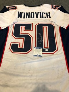 NEW ENGLAND PATRIOTS CHASE WINOVICH AUTOGRAPHED SIGNED JERSEY BECKETT COA