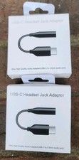 Lot Of 2 USB-C Type C Adapter to 3.5MM Aux Audio Jack Earphone Headphone Cables