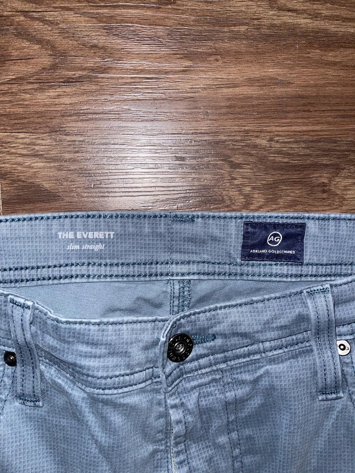 AG Adriano Goldschmied Everett Pants Mens 36x32 Green Gray Slim Straight Stretch - Image 2 of 4