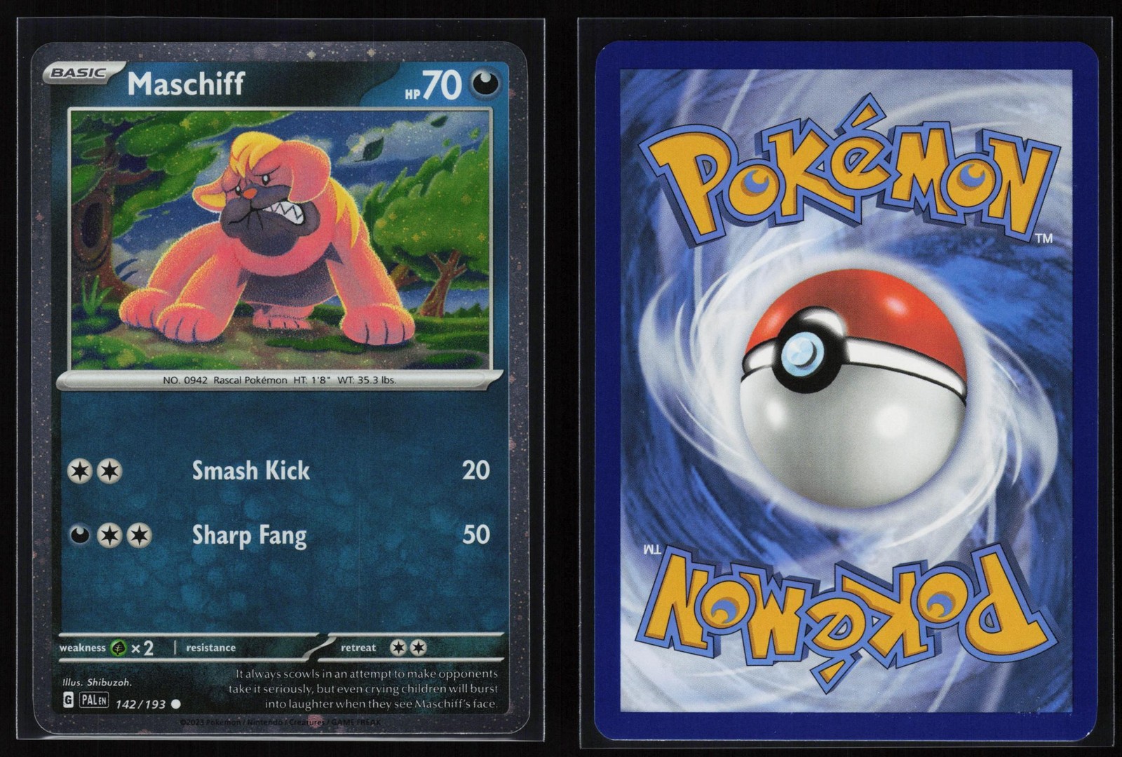 MASCHIFF (COSMOS HOLO) POKEMON 142/193 COMMON NM/M HOLO