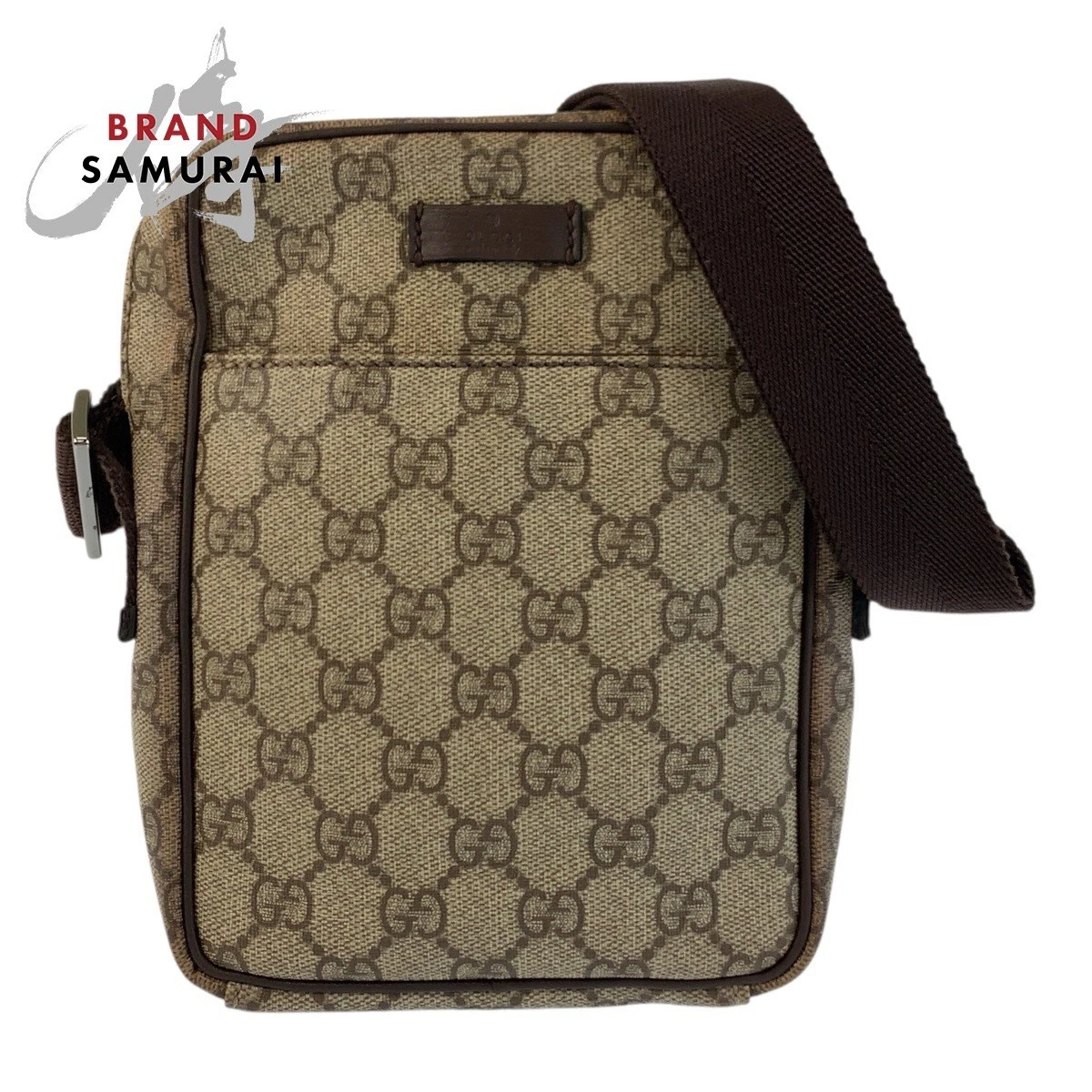 Gucci — GUCCI Beige Brown GG Supreme Canvas 122754 Shoulder Bag Pochette Ladies 601174 F