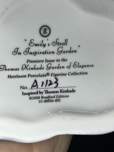 Thomas Kinkade Figurine Garden of Elegance 2008 Emily's Stroll Porcelain Gift - Picture 21 of 24