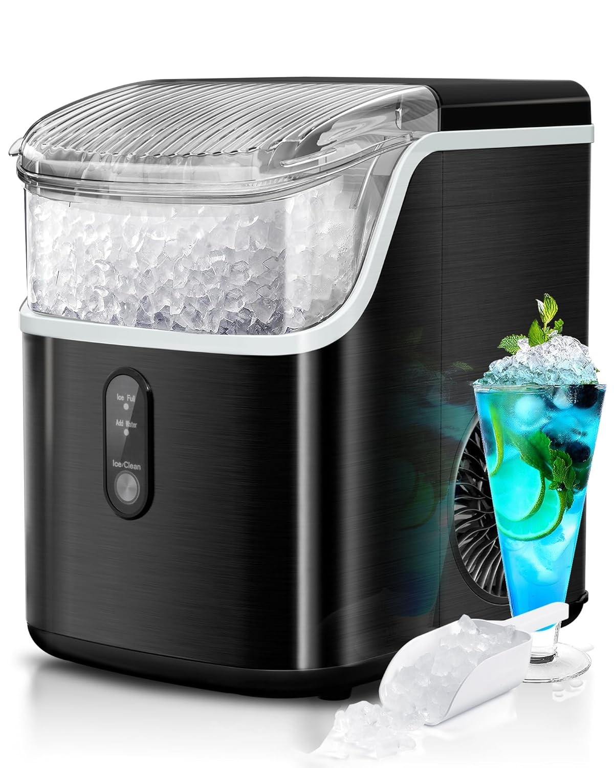 Countertop Nugget Ice Maker 36Lbs Daily Portable Removable Ice Machine