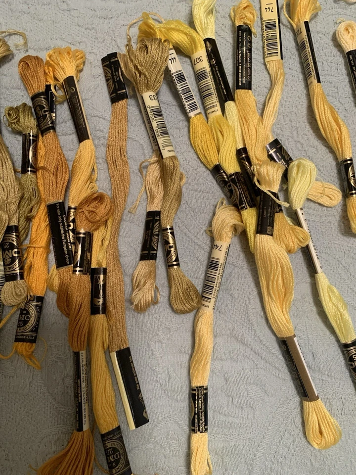 50+ DMC 6-Strand Embroidery Cotton 8.7yd- Mixed Yellow/Brown Several Lots Listed - Image 4 of 4