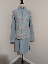 3 PC Men's Kurta intricate embroided detailing Kurta, Sharara and Dupatta sz 38