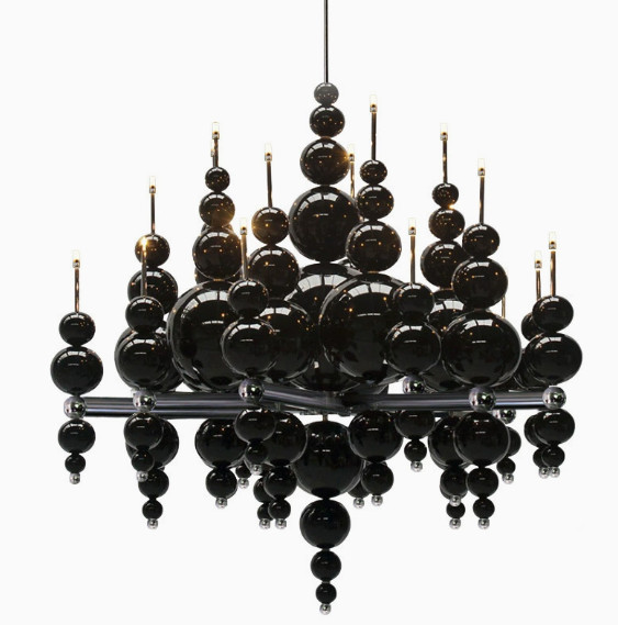 White Black Ball chandelier Modern Minimalist Gourd-shaped Ceiling Light Fixture