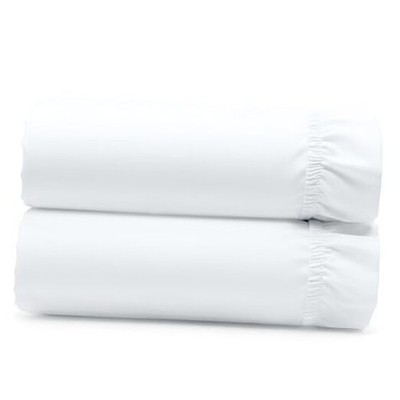 2 Queen Fitted Sheets Only - 400 Thread Count Sateen, Queen 2-Pack 01 - White