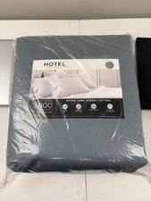 Hotel Signature Sateen 800 TC Split Cal King 7Pc Cotton Bedding Set Citadel Blue