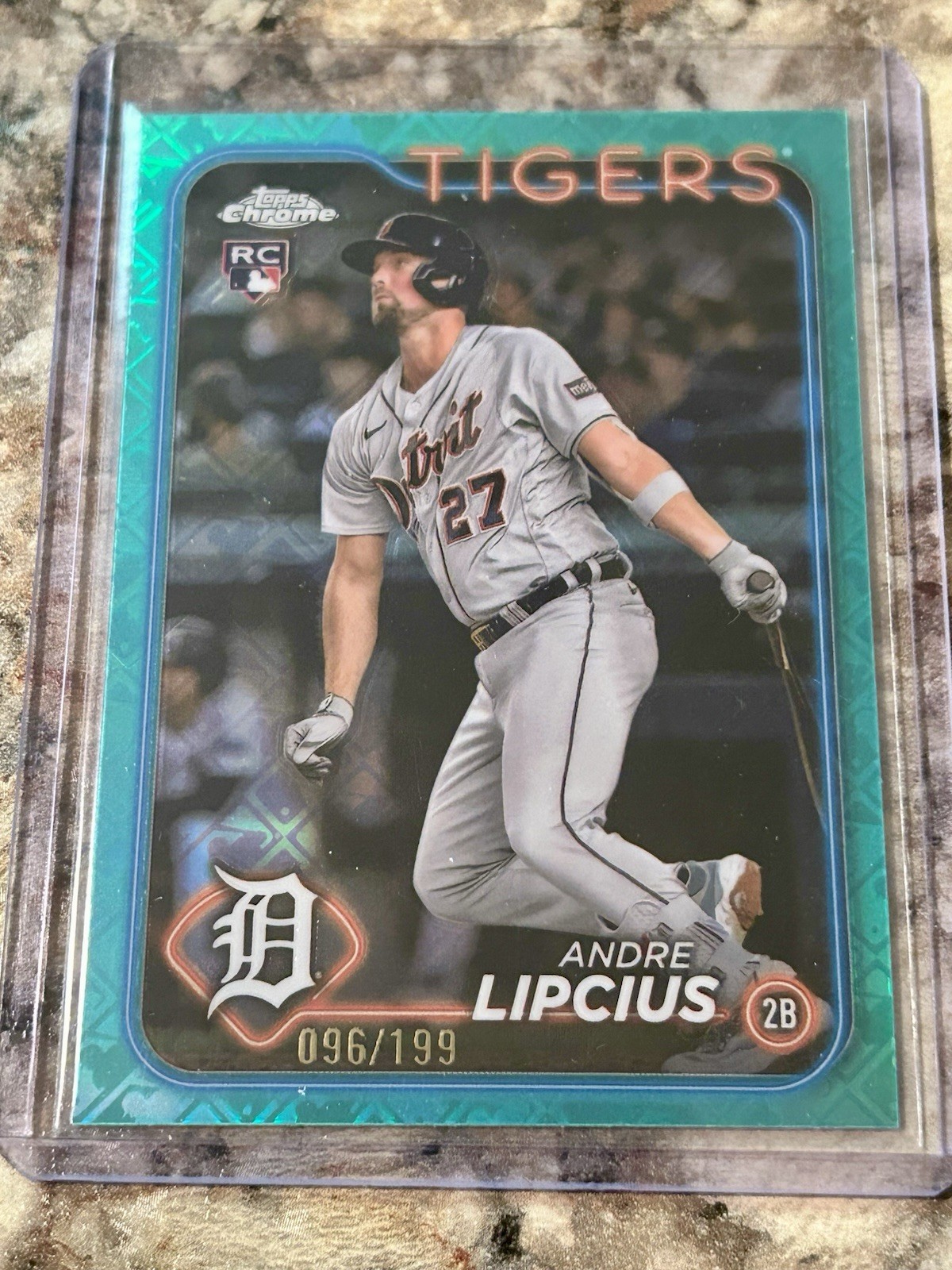 2024 Topps Chrome Logofractor - Andre Lipcius #227 Aqua Refractor /199 (RC)
