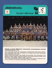 1980 Finnish Sportscaster ice hockey #2075 Team Photo Finland Junior WC