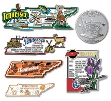 Tennessee Six-Piece State Magnet Set by Classic Magnets, Includes 6 Designs