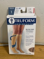 NEW NIB Compression Stockings 15-20 Truform Below Knee Support Sz D Beige 9808