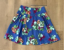 Anthropologie Maeve Women Garden Days Skirt Sz 4 Blue Floral Pleated READ