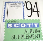 Scott 1994 Australia Stamp Album Supplement #48 210S094 NOS