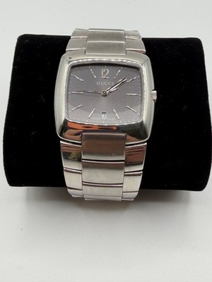 GUCCI 8500M SQUARE DATE BLACK DIAL QUARTZ MEN'S WATCH TESTED