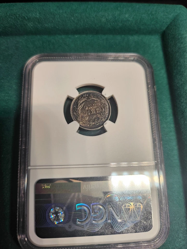 1892 Barber Dime NGC MS62 – First Year of Issue – 90% Silver - Image 3 of 3