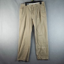 POLO Ralph Lauren Ethan Pants Mens 34x34 Beige Pleated Khaki Casual Business