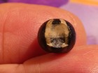 ANCIENT BLACK WHITE PYU LINE DECORATED 6 STRIPED AGATE BEAD 8.6 MM HEAT MARK — photo 7
