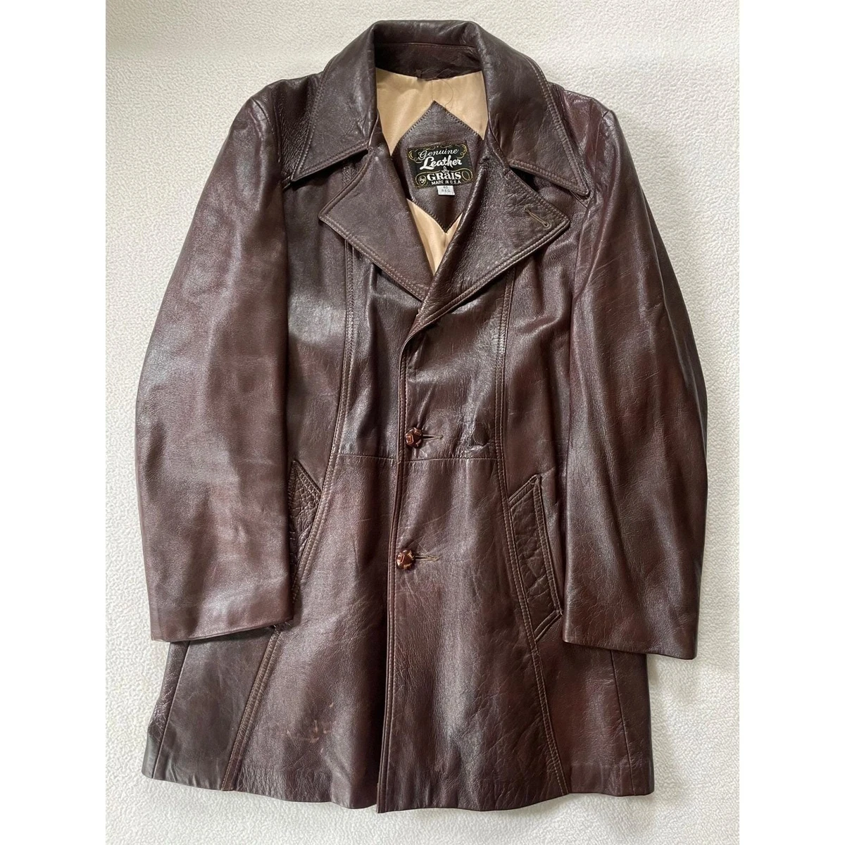 Leather Everyday 1970s Vintage Outerwear Coats & Jackets for Men