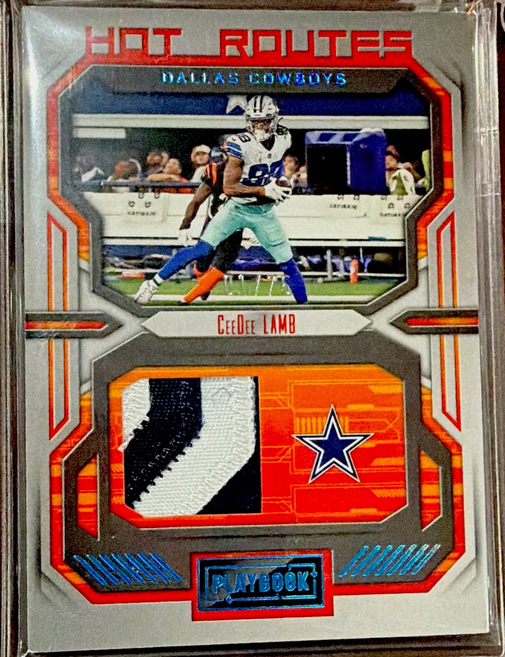 Panini 2022 Playbook CeeDee Lamb Cowboys Hot Routes Mem Insert #HR-15