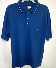 Grand Slam Munsingwear Men's L Blue Cotton Polo Short Sleeve Penguin Pocket