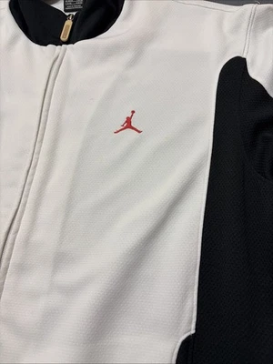 Jordan Flight Track Jacket Mens XL White Black Full Zip Retro Sweatsuit Stains - Image 1 of 4