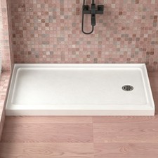 60x30 Inch White Acrylic Shower Base Right Drain Non-Slip Surface Shower Pan