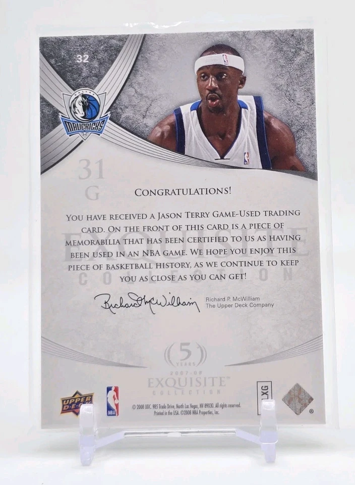 Parche usado Upper Deck Exquisite Collection Gold Jason Terry 2008/25 doble juego  Foto 2 de 2