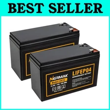 Rechargeable LiFePO4 Battery 2 Pack for Solar & Camping