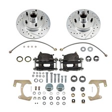 For 47-59 Chevy Half-ton Truck Deluxe Disc Brake Kit Drilled And Slotted Rotors