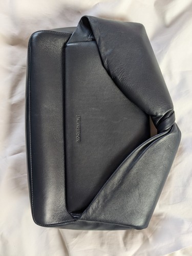 JW Anderson Twist Clutch Mid-size Bag In Soft Navy Leather