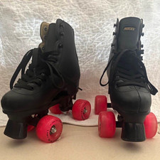 Roces Black Quad Youth Roller Skates with Light-up Pink Wheels