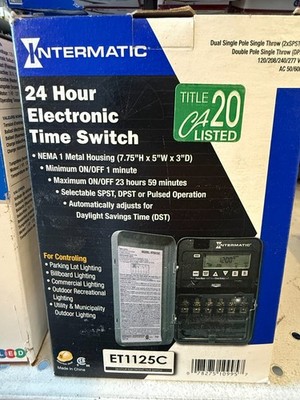 NEW INTERMATIC ET1125C 24-HOUR DIGITAL TIME SWITCH 30A 120-277V 2-CIRCUIT