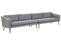 Modulares 4-Sitzer Garten Ecksofa Grau Wohnlandschaft L-Form Modern Loretello