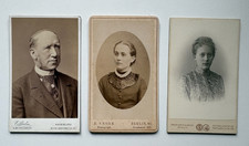3 Portrait CDV - Herrenportrait Hamburg (benannt), 2 Damenportraits Berlin