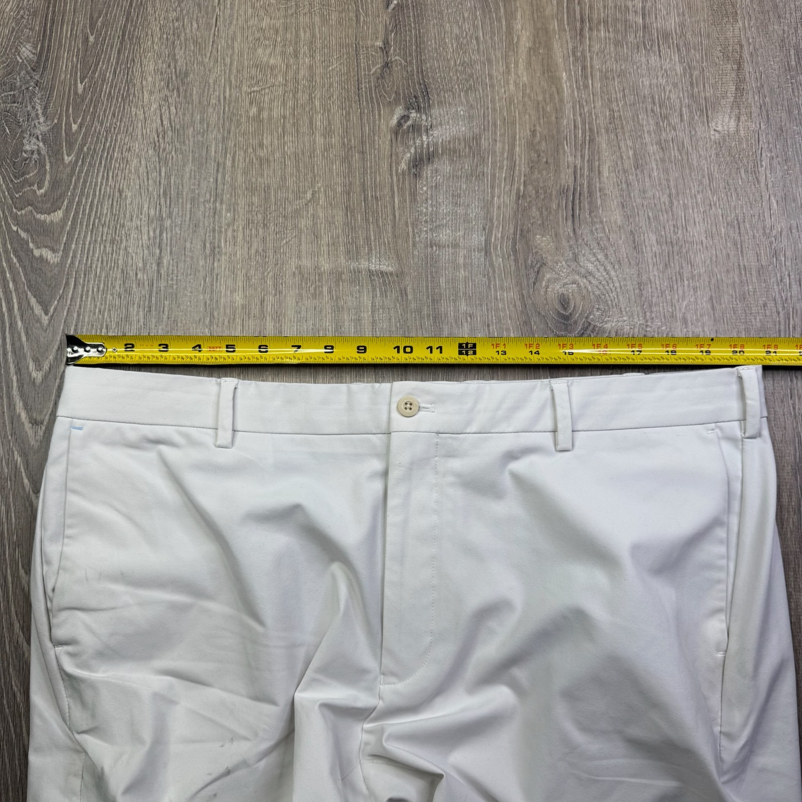 Peter Millar Mens 9" White Solid Flat Front Class… - image 10