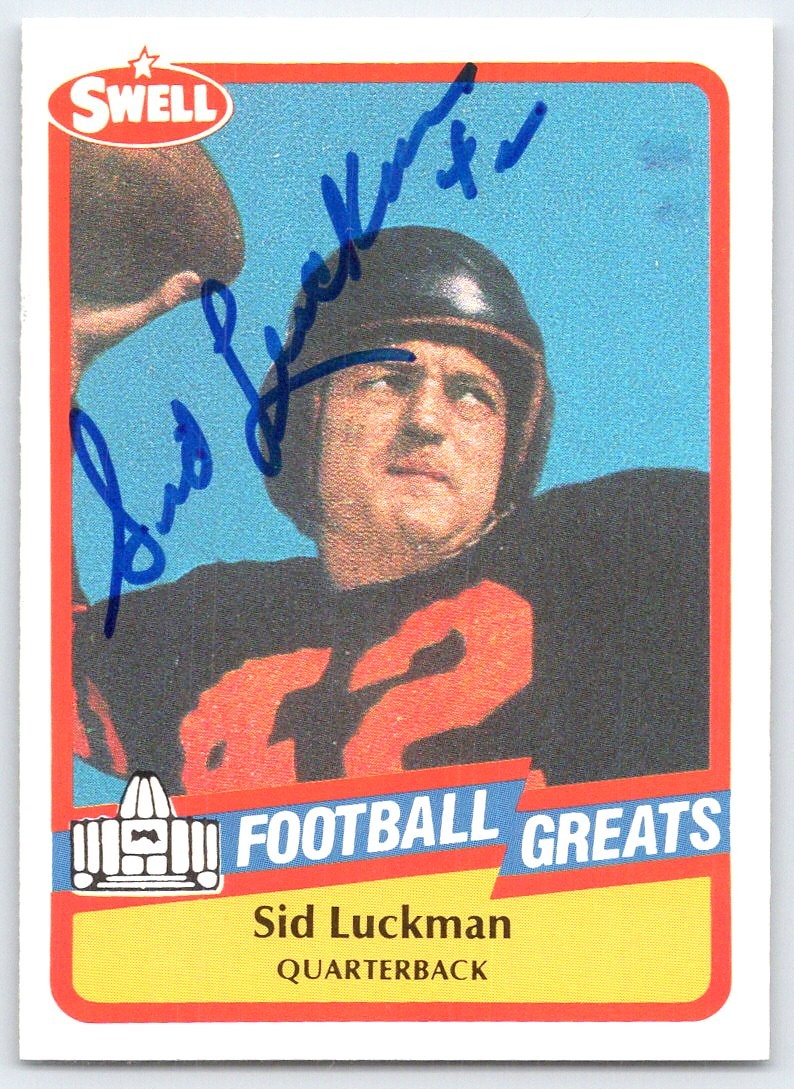 1988 Swell Greats #72 Sid Luckman Chicago Bears SIGNED AUTO HOF