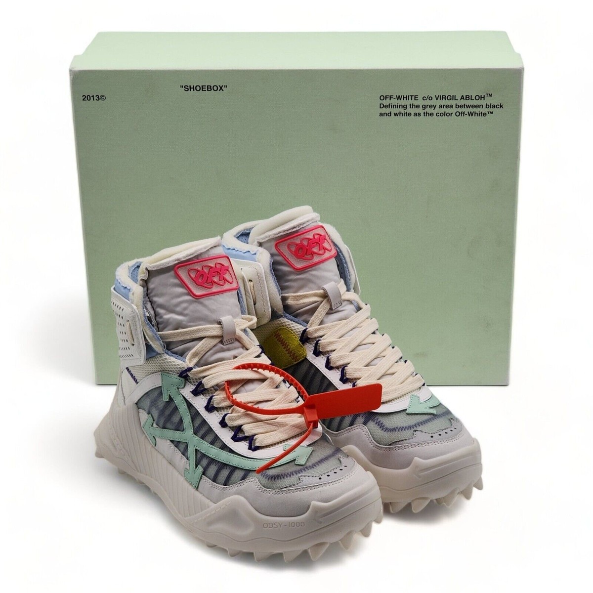 Off-White ODSY 1000 Hi Top Sneakers White Pale Blue | eBay