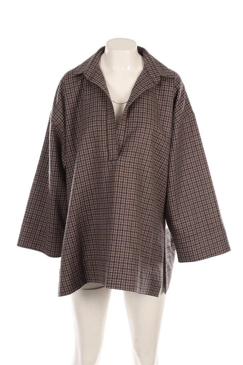 CLOTH.WORK BROWN WOOL SHIRT UK 8-10 View 2