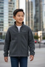 Columbia Quarter Zip Jacket Fleece Sweater Youth M 10/12 Black