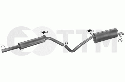 Ligne d'échappement durable pour Seat Cordoba 1.4 2002 en acier aluminisé renforcé