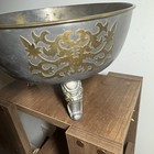 Vintage 10" Brass Chinese Incense Burner Tripod Dragon Legs from Hong Kong — photo 3
