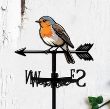 NEW  METAL colour ROBIN  WEATHERVANE Garden Silhouette Ornament 131