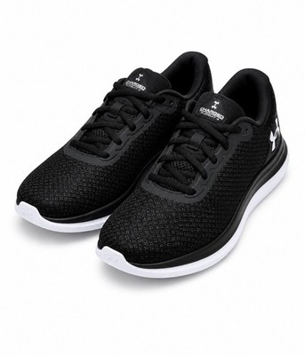 Under Armour Charged Pursuit 3 Black White Lace Up Low Top Men's Sneakers
