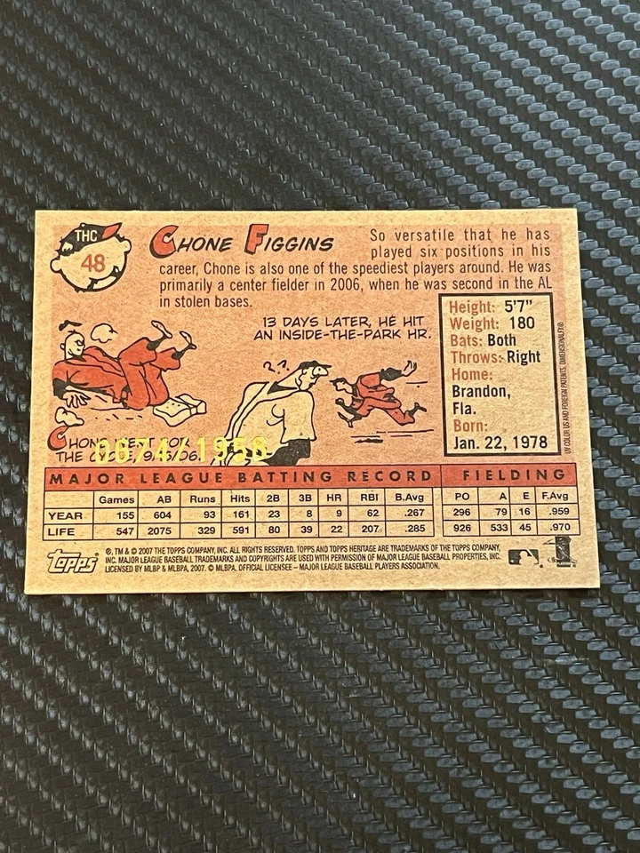 2007 Topps Heritage Chrome /1958 Chone Figgins #THC48 Los Angeles Angels - Image 2 of 3