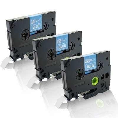 3x Ersatz kompatible Schriftbänder für Brother P-Touch-1000-F Weiß Whit Office P