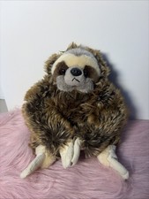 Aurora Brown Three Toed Sloth Realistic Stuffed Animal Plush Costa Rica Hook Loo