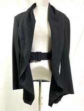 USED COMME DES GARCONS BLACK CARDIGAN WITH BELT, 80S GOOD