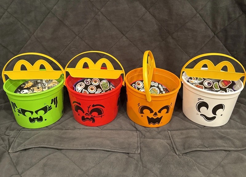 🔥2025 McDONALD'S Halloween Buckets Pail Classic Boo HAPPY MEAL TOYS 4 of 5!