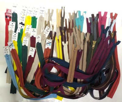 Lot of 64 YKK Sewing Zippers Multiple Colors & Various Sizes Crafts and Clothing